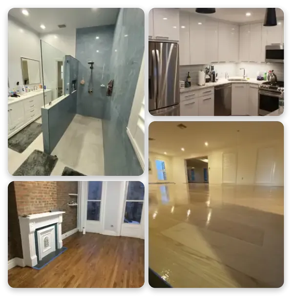 Collage of Pro Pal bathroom, kitchen and hardwood floor remodeling projects in Sarasota