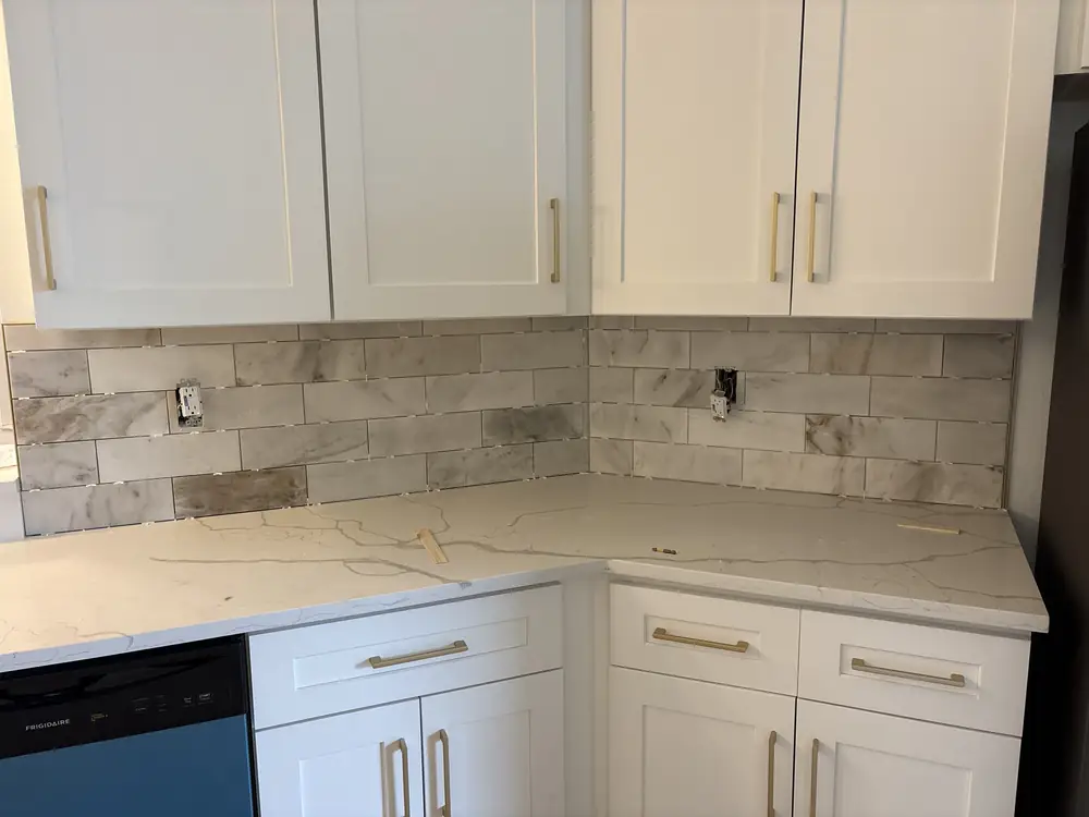 Kitchen remodel with white shaker cabinets